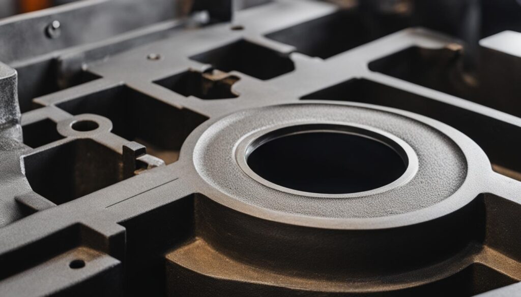 Különböző típusú közepes és nagy, csillapító vasöntvények, gyanta homok eljárása, szigetelési idő szükséges a homokdobozhoz öntés után